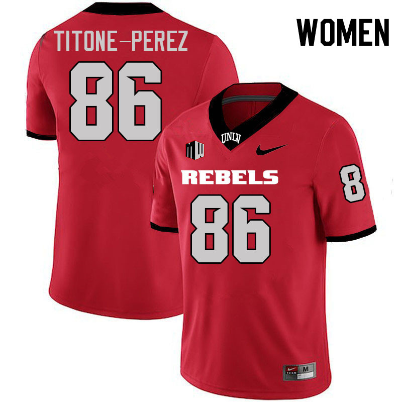 Women #86 David Titone-Perez UNLV Rebels College Football Jerseys Stitched-Scarlet